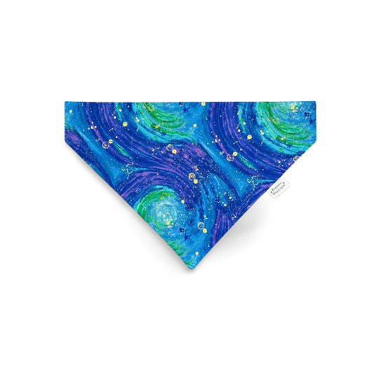 Over the Collar Metallic Galaxy Watercolor Dog Bandana - Puppers Bowtique