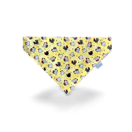 Over the Collar Patterned Chickens Dog Bandana - Puppers Bowtique