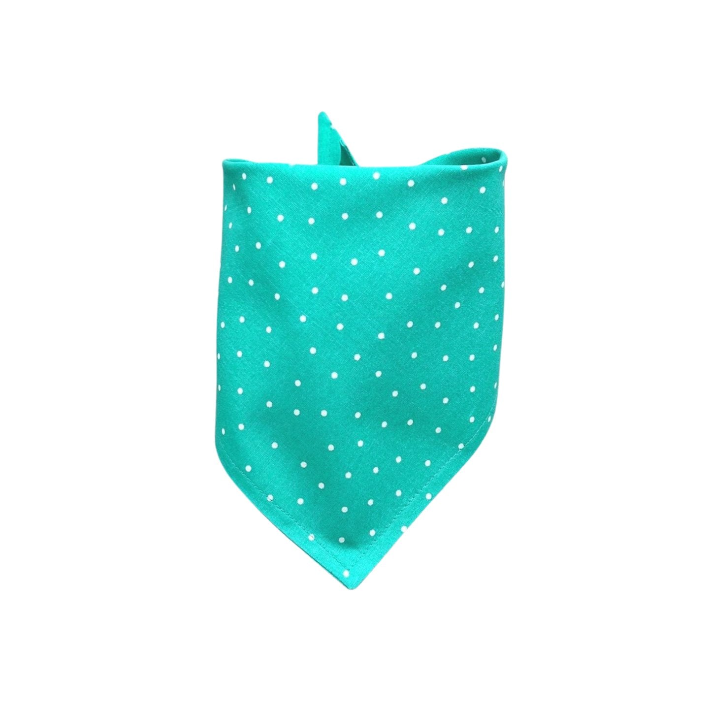 Snap On Tiffany Blue With White Spots Dog Bandana - Puppers Bowtique