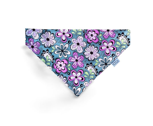 Over the Collar Retro Flowers Dog Bandana - Puppers Bowtique